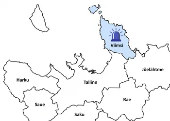 Autoabi Viimsis, kontuurkaardil märgib Viimsi poolsaart sinine vilkur, Viimsi talvekutsel sõidab buuster kaubiku soojas salongis, et külm selle võimsust ei vähendaks.